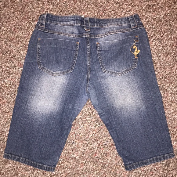 Phat Fashion Silver Label Blue Jean Capris 7 - Picture 2 of 2